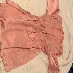Beautiful light shimmery pink tie up dress